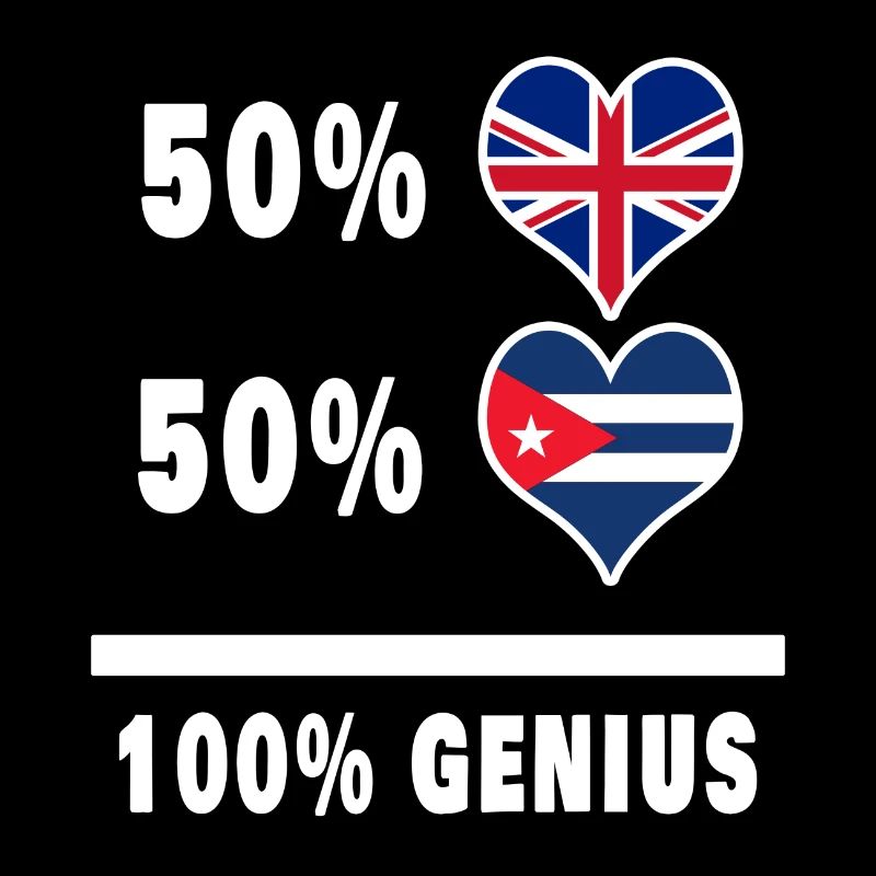Kuba und Großbritannien 100% Genius Flagge