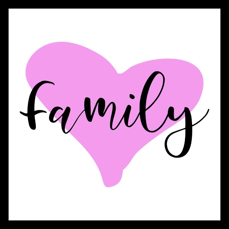 Affiche familiale avec cœur