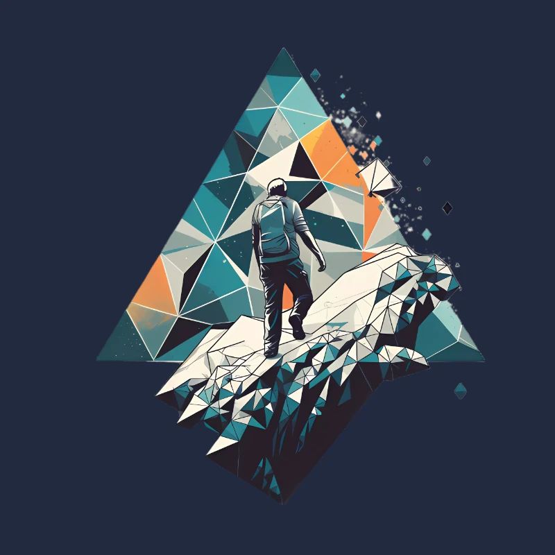 Geometrischer Bergsteiger im Polygonstil