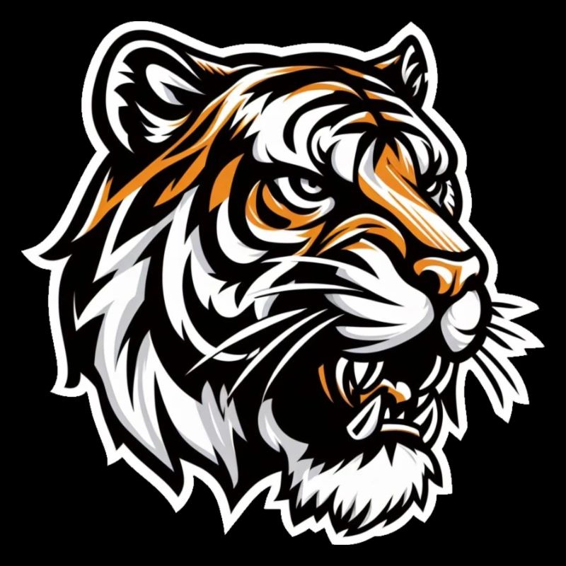 Tête de tigre dans le style de la bande dessinée dangereuse