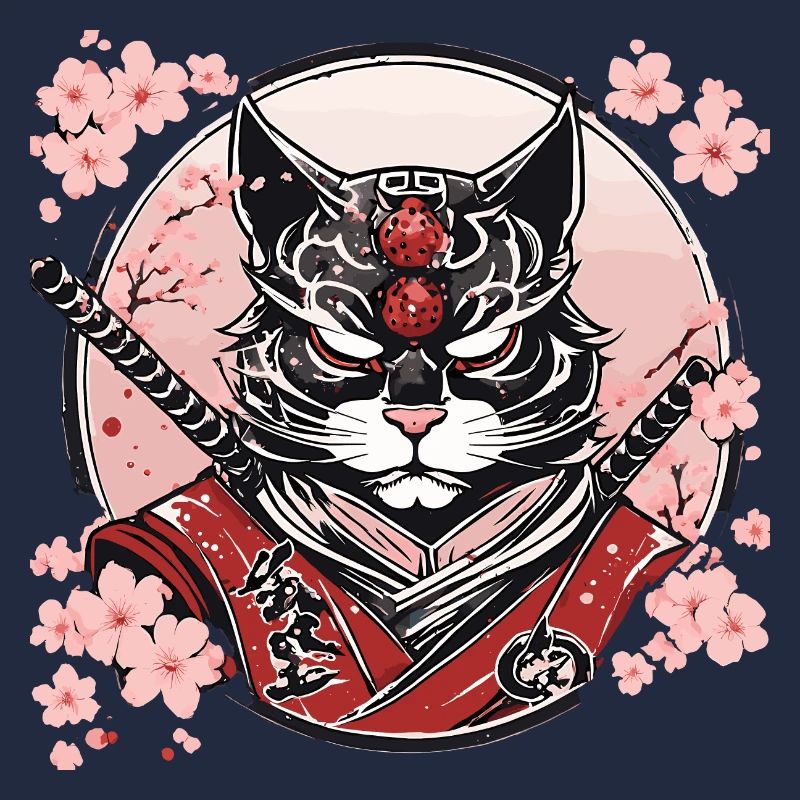 Dämonischer Kawaii Neko Samurai : Katzen-Samurai