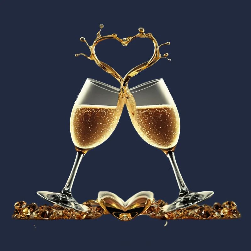 Zwei Gläser bilden ein Herz / Geschenkidee