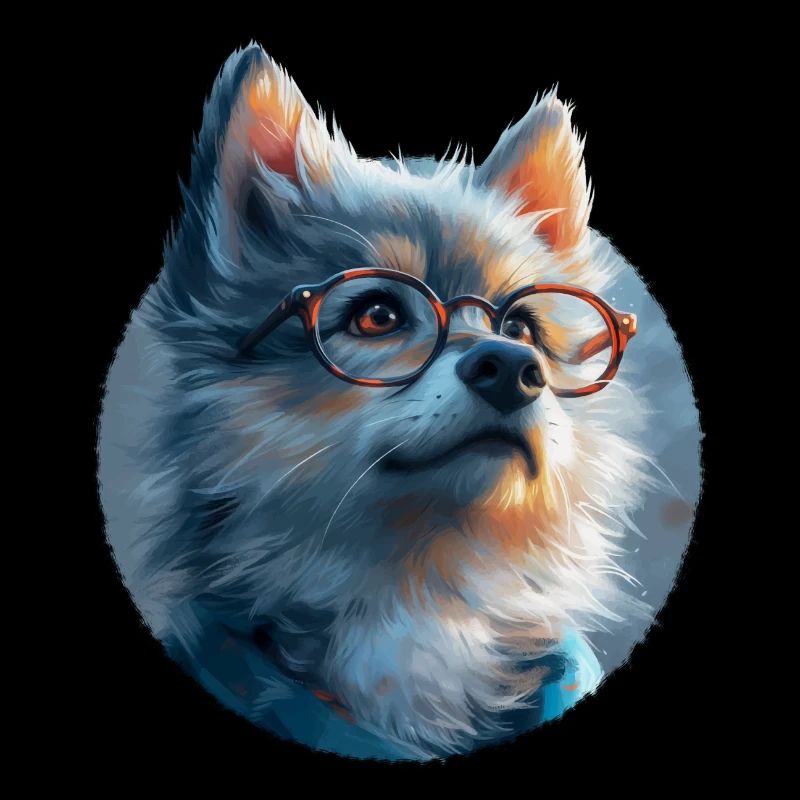 Illustration des Wolfes mit Brille