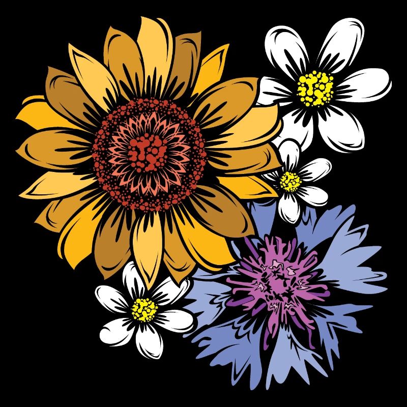 Bouquet de fleurs symbole nature couleurs icône du marché