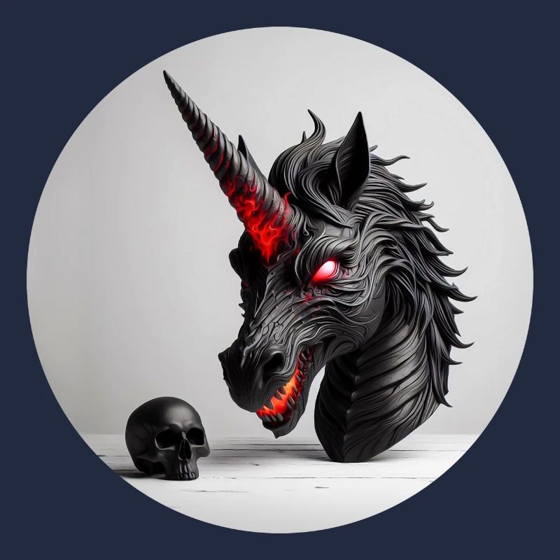 Conception de la tête de licorne démoniaque