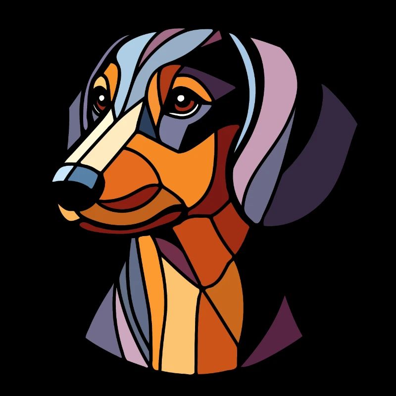 Dackel Hundekopf, geometrische Kunst, Polygon