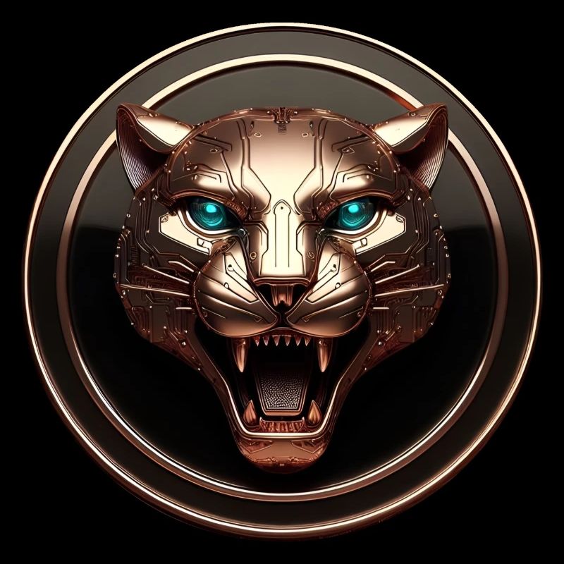 Futuristischer Tech-Panther Gold