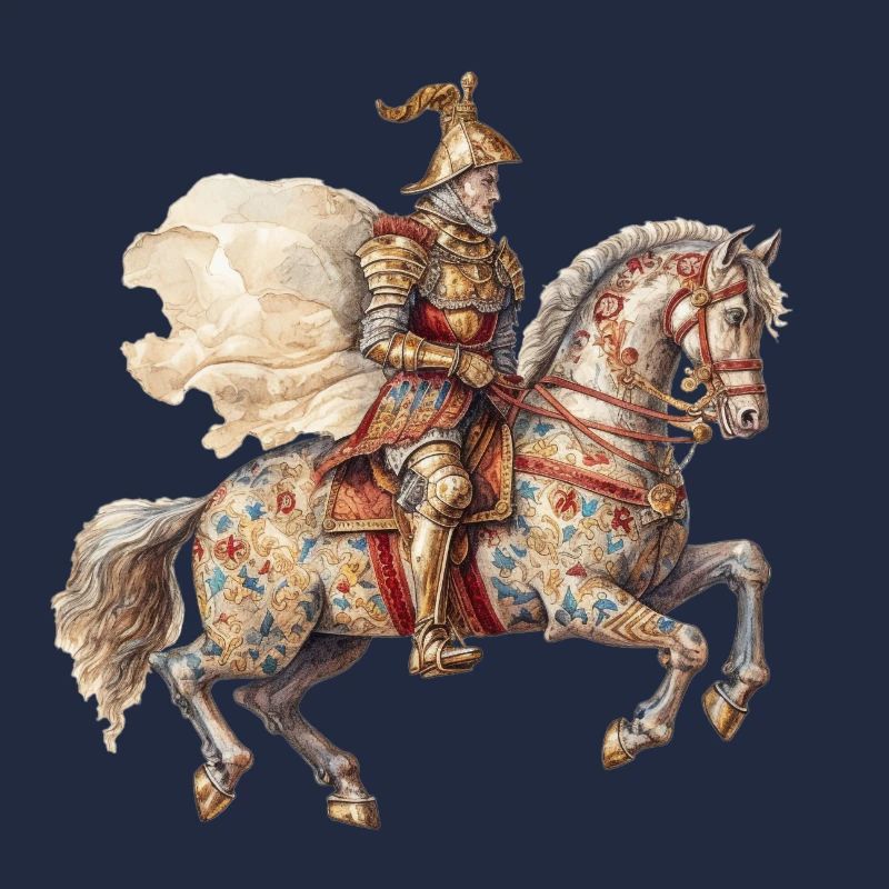 Chevalier à cheval, Moyen Âge