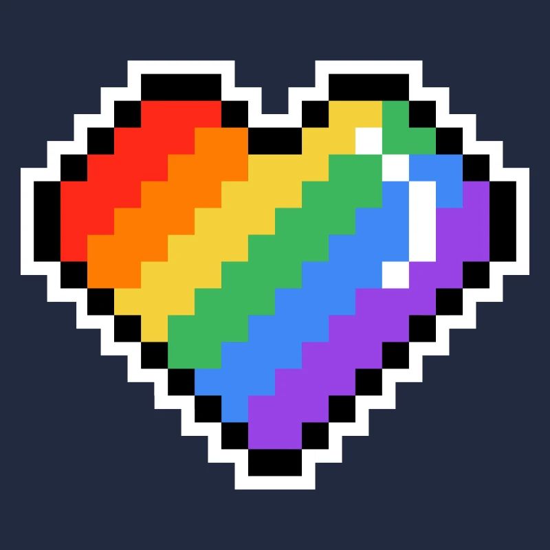 Pixel Rainbow Heart