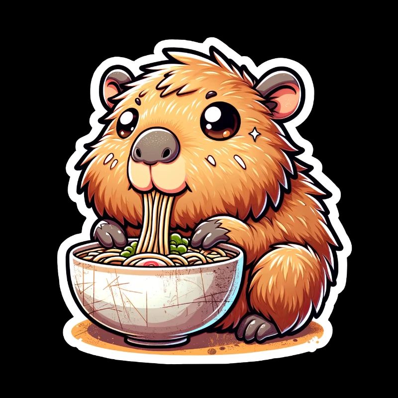 Capybara Ramen Kawaii Anime