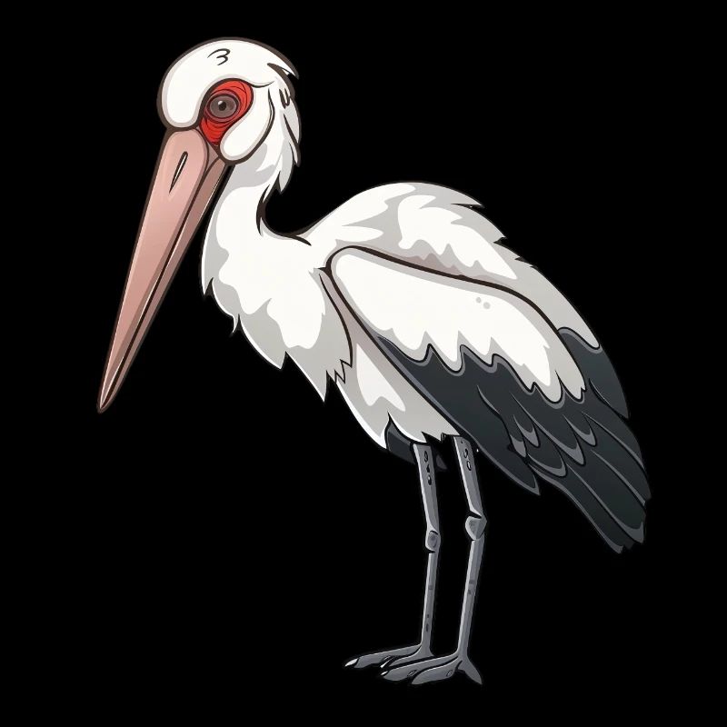 Proud White Stork In Pose