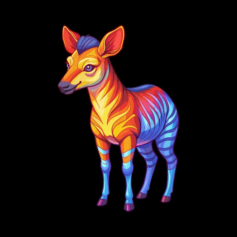 Okapi Bunte Kawaii Cartoon Figur Clipart