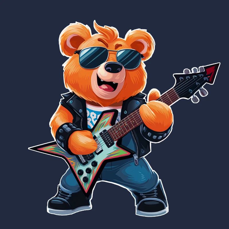 Heavy Metal Teddy Bear Guitariste