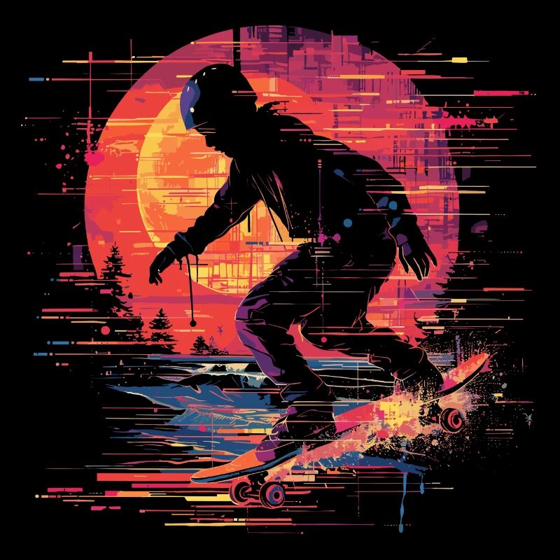 Skateur Pixel Art