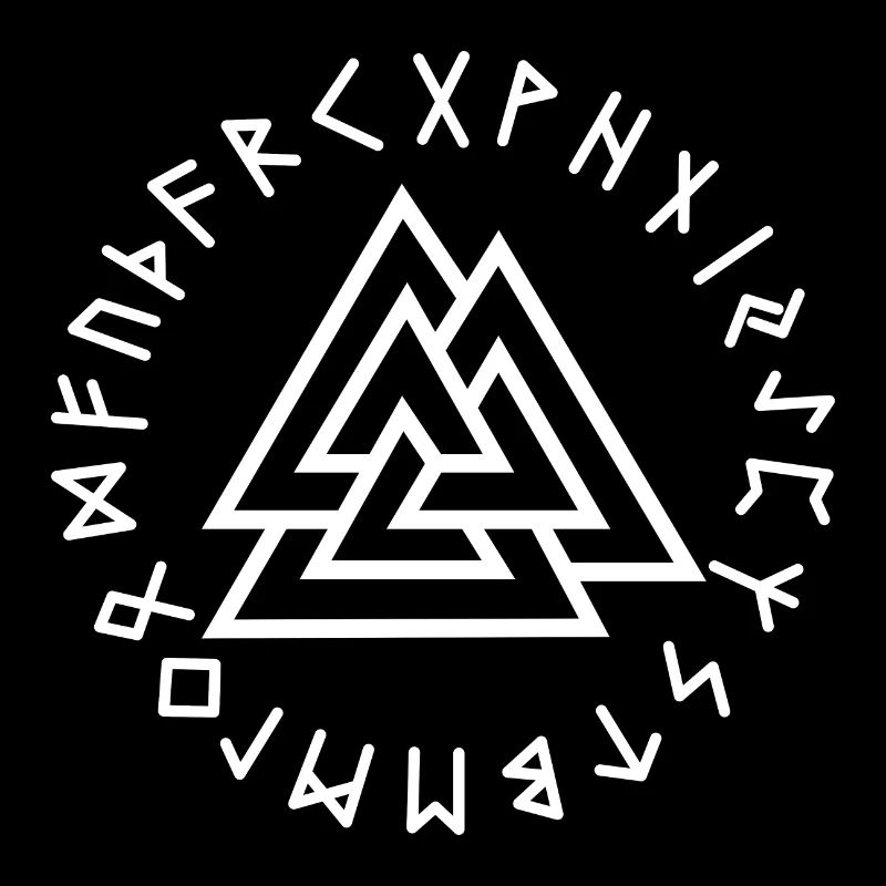 Valknut-Runen weiß