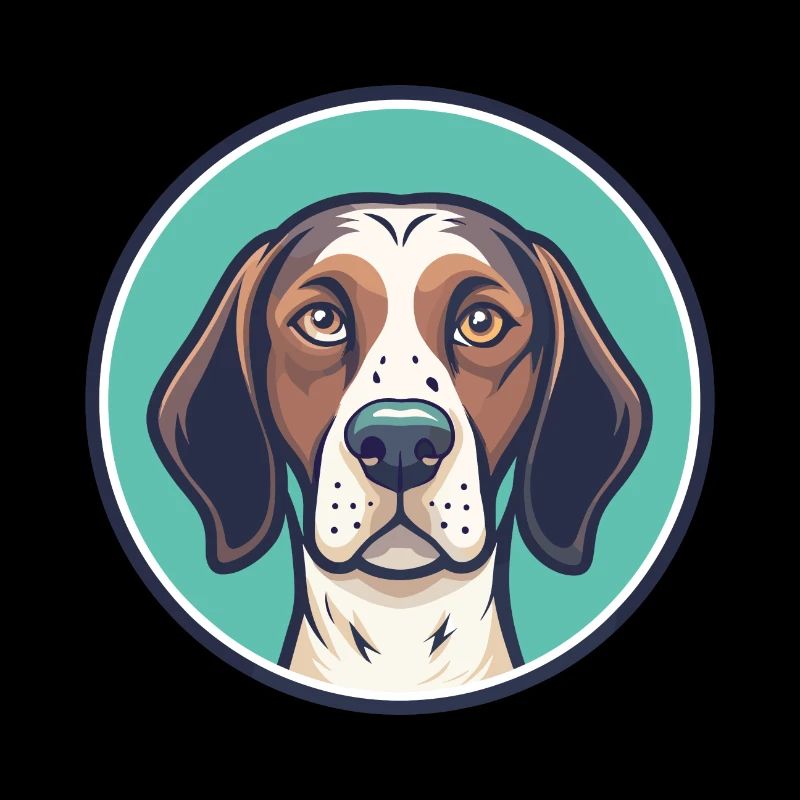French Gascony Pointer Dog Breed Cartoon Kawaii