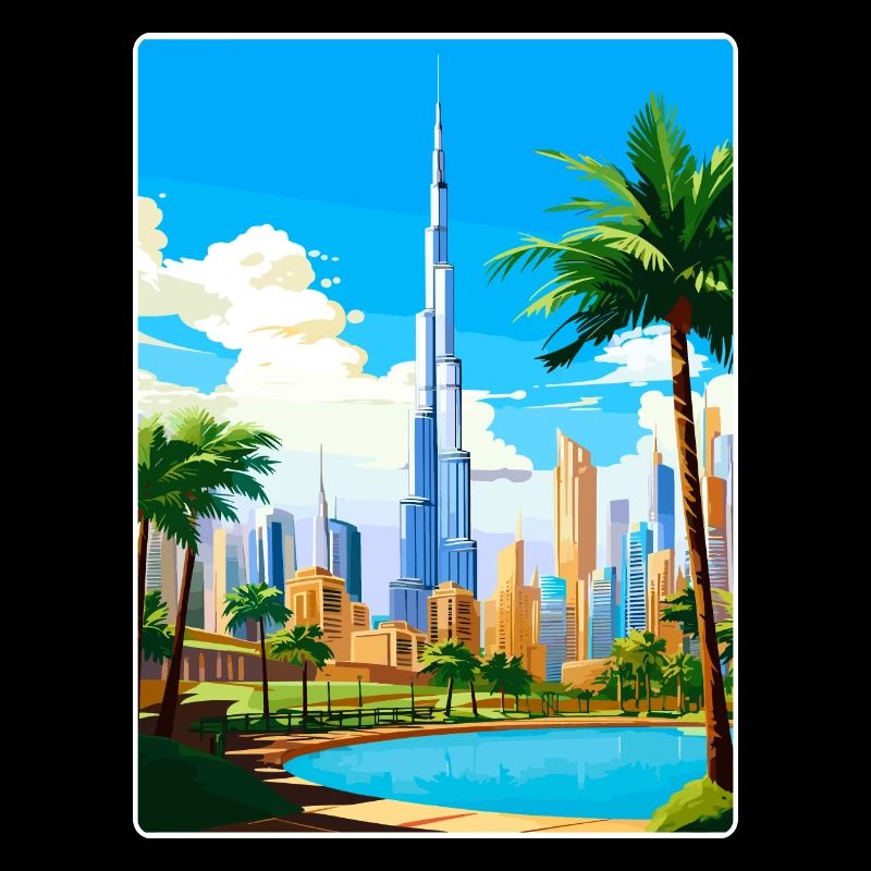 Dubaï Émirats arabes unis Affiche de voyage souvenir