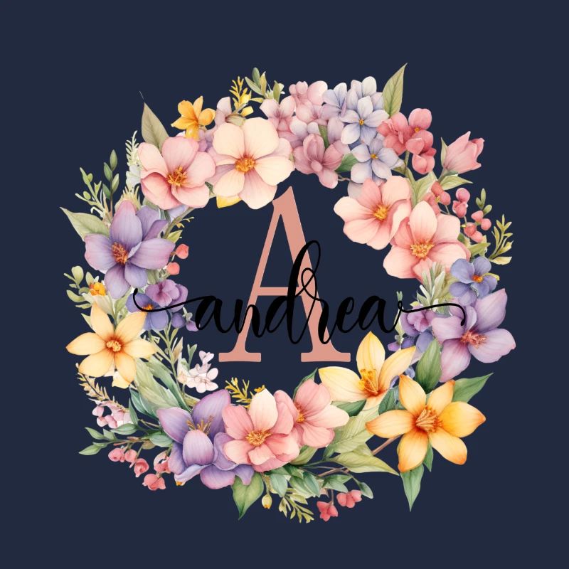 A| Monogramm | Name | Andrea | Watercolor | Bunt
