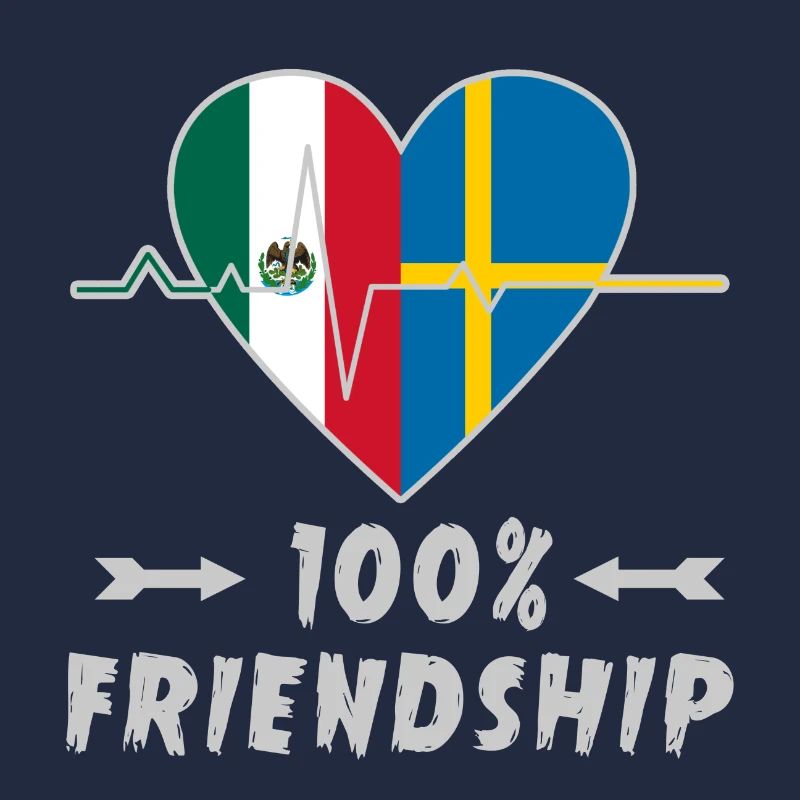Mexiko und Schweden 100% Freundschaft