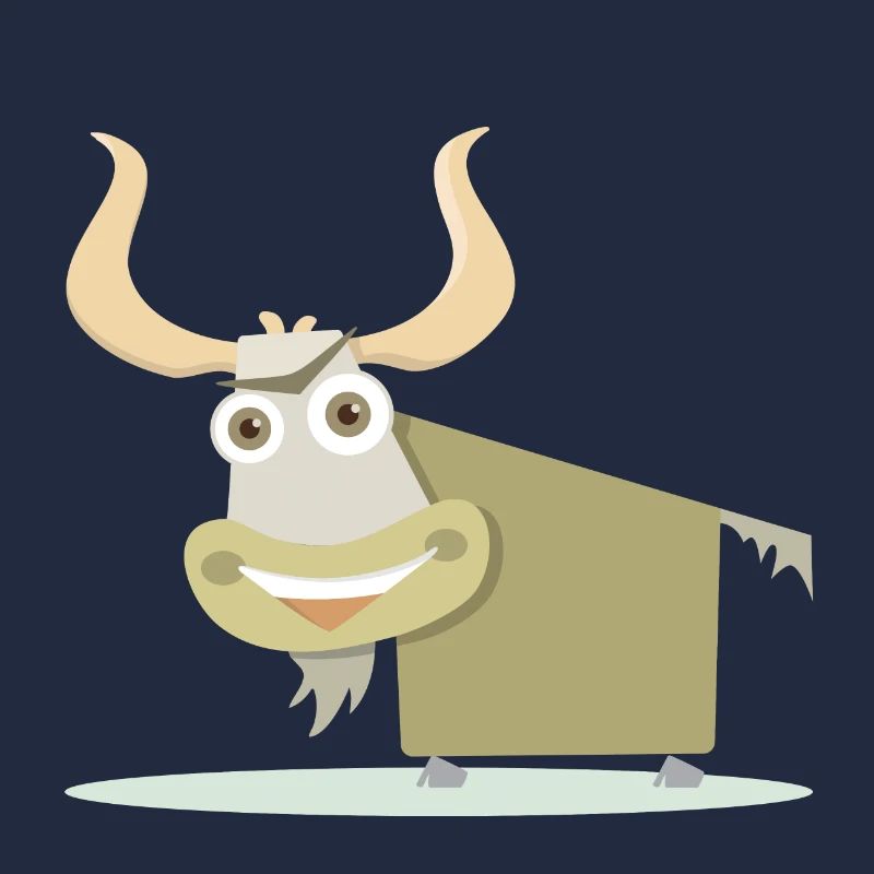 Illustration joyeuse d’une vache tibétaine.