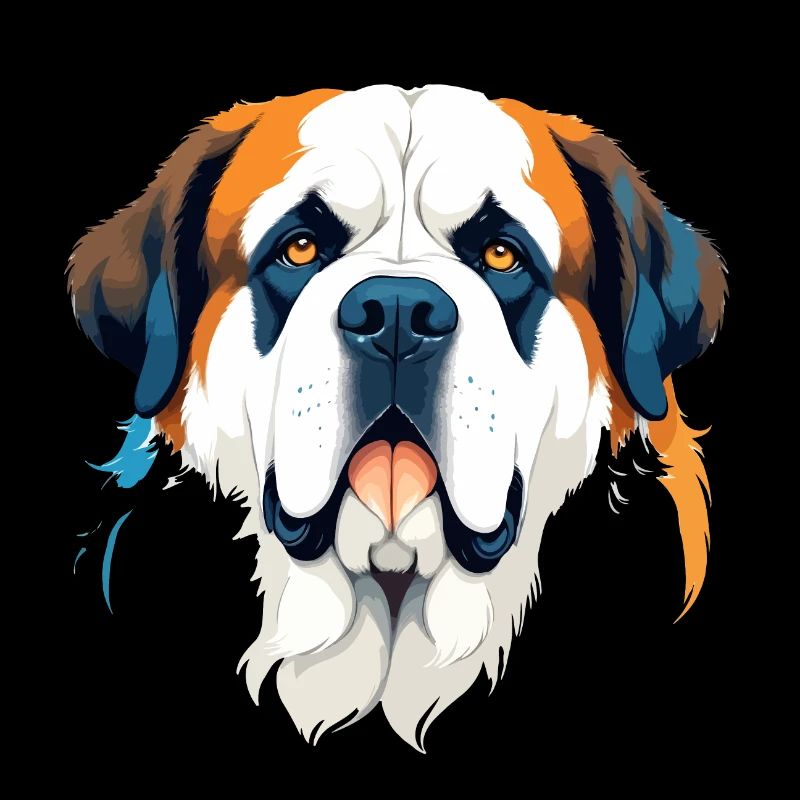 Saint Bernard Vector Art Vibrant Illustration
