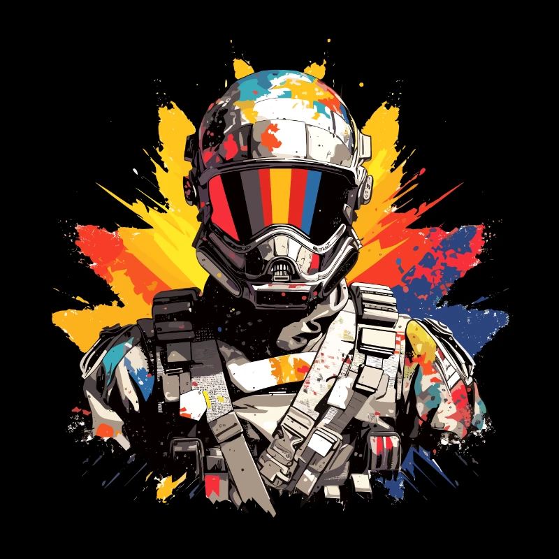 Man With Helmet Video Game Character Futuristic