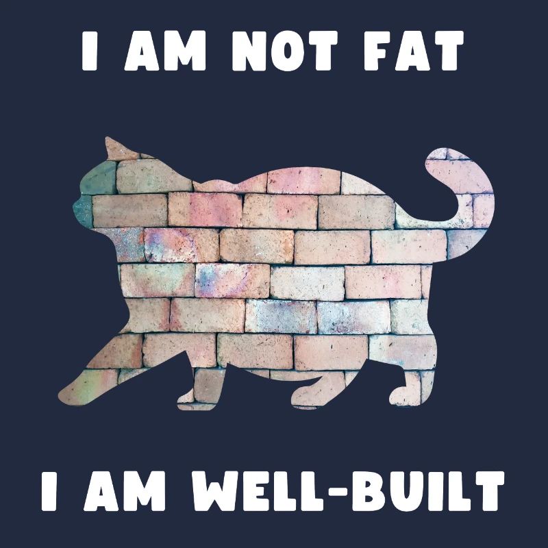 Chat bien construit - conception de silhouette de mur de briques