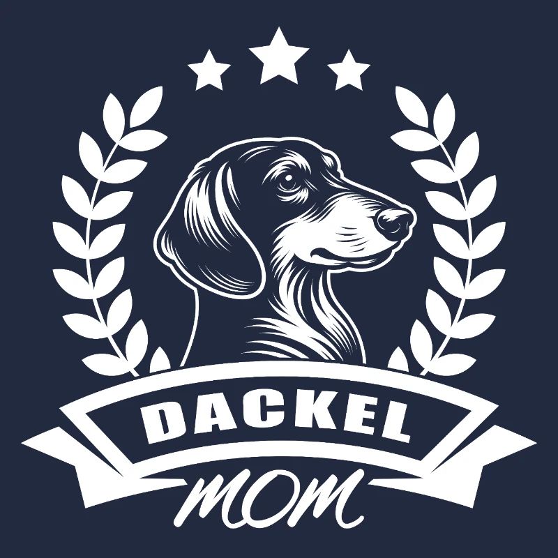 Design « Maman teckel » avec bannière et couronne de blé