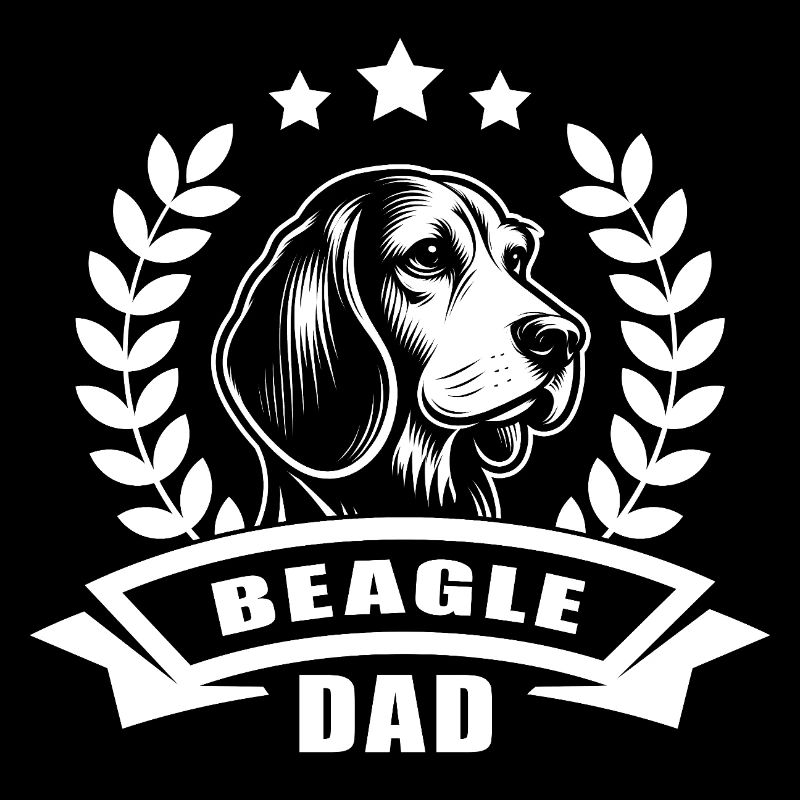 "Beagle Dad" - mit Banner und Ährenkranz