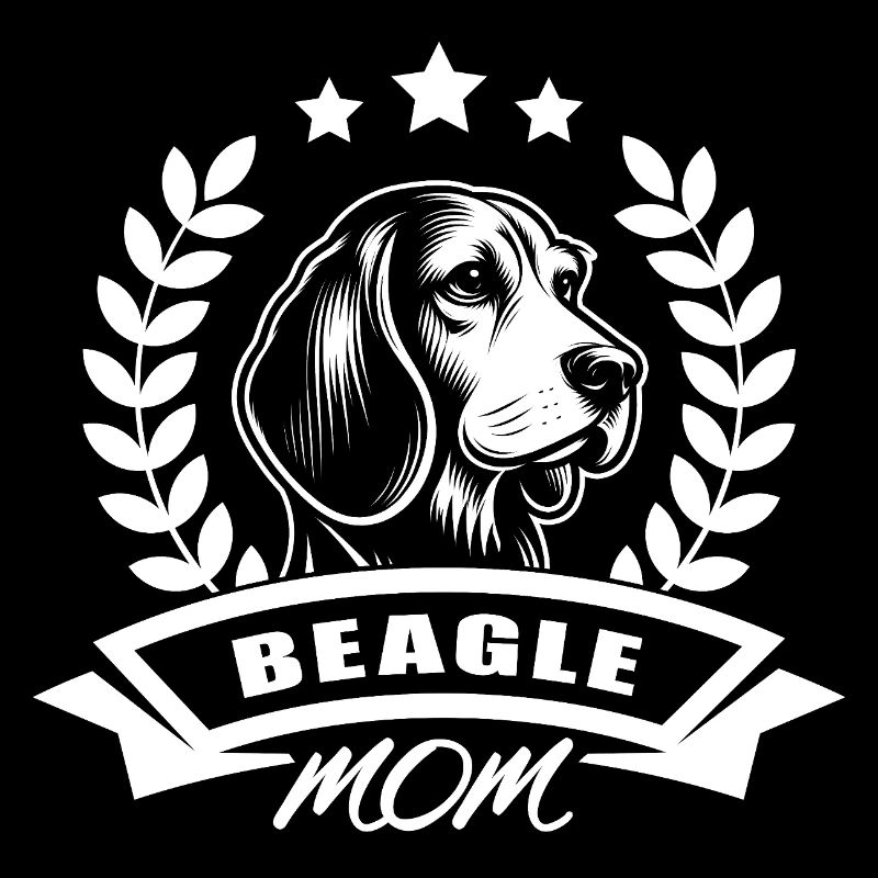 « Beagle Mom » avec bannière et couronne de blé