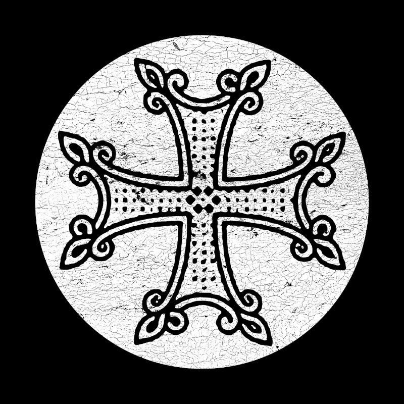 Croix arménienne dans cercle blanc