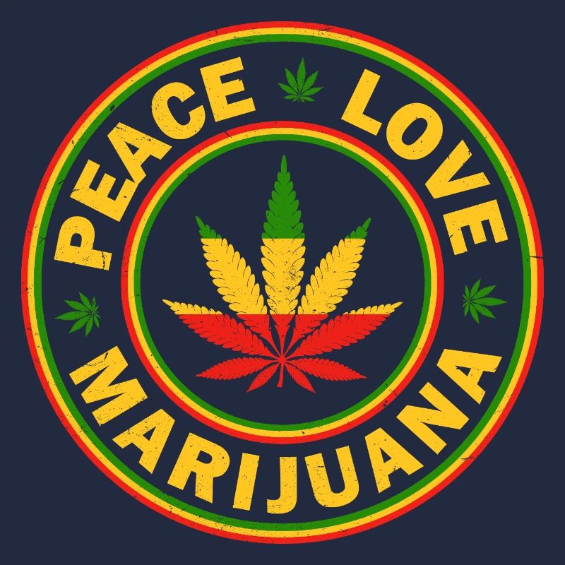 Frieden Liebe Marihuana Rastafari Emblem