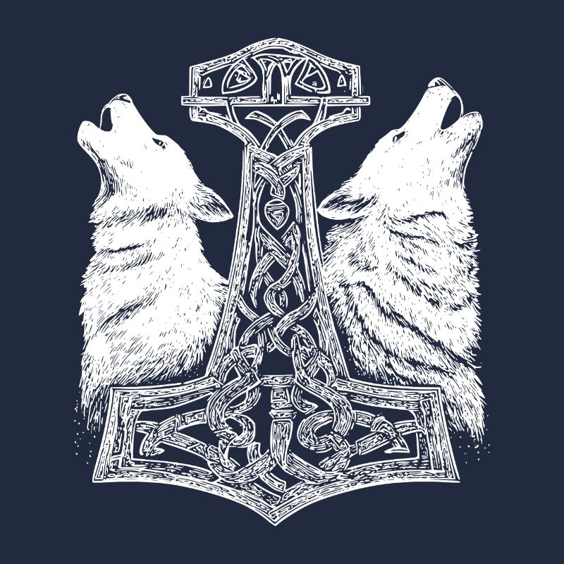 Nordisch Wolf Thor Hammer Wikinger 