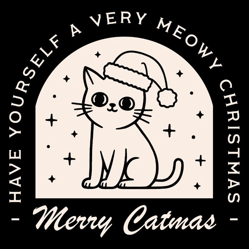 Amoureux des chats, drôle, joyeux vœux de Noël, jeu de mots