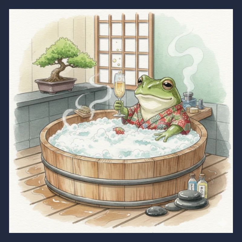 Scène élégante de l’heure du bain Frogsome