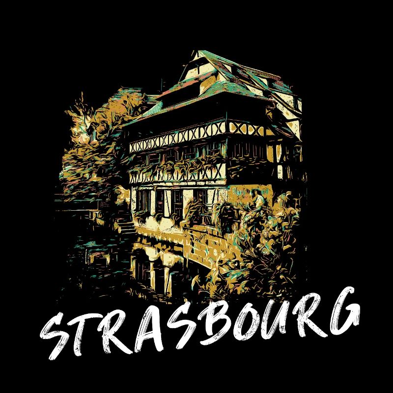 Façades typiques de Strasbourg – Illustration