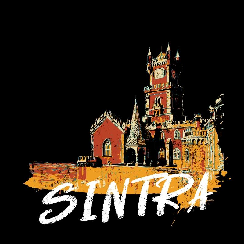 Pena Sintra Palast bunte Illustration