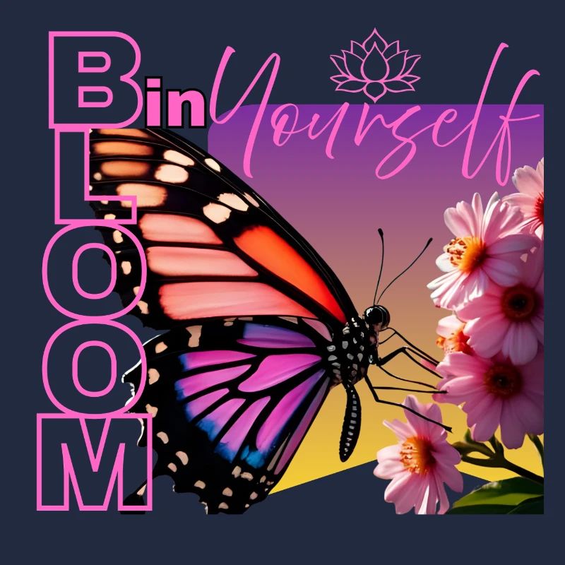 Schmetterling mit Spruch - Bloom in yourself