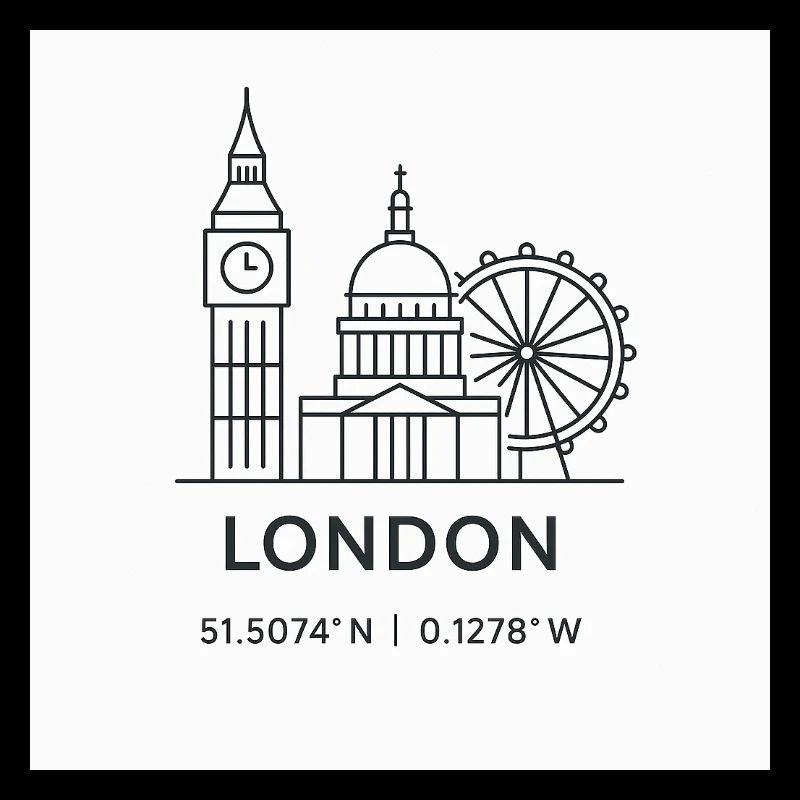 London Line Art Silhouette Landmark
