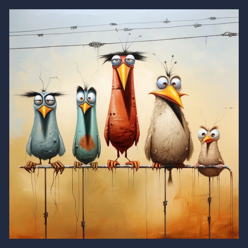 volée d’oiseaux sur un fil