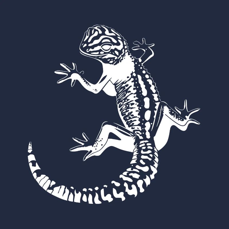 Leopardgecko Gecko Silhouette im High-Contrast