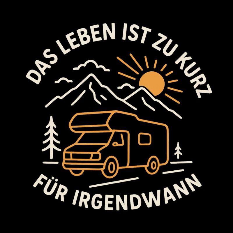 Vanlife Berg und Sonne am Camper.
