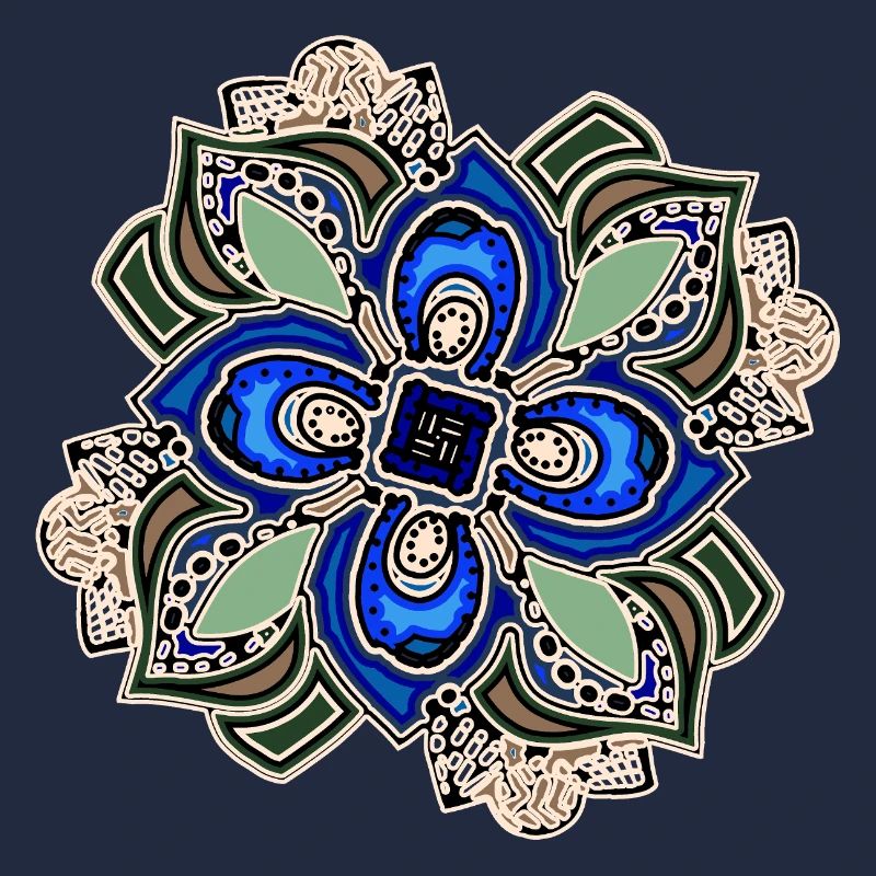 Fleur de mandala extravagante sarcelle