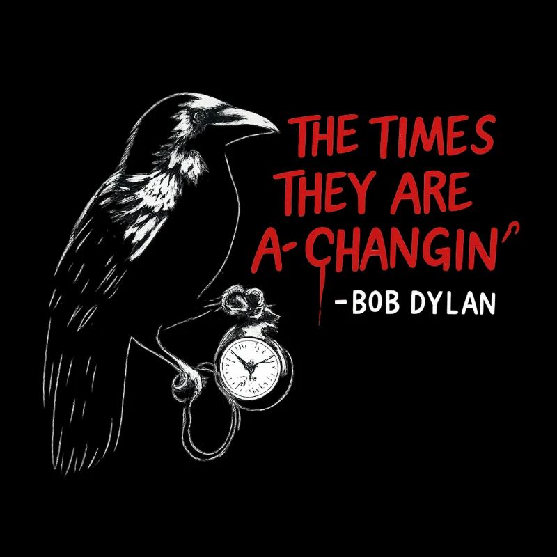 Raven with pocket watch Change times