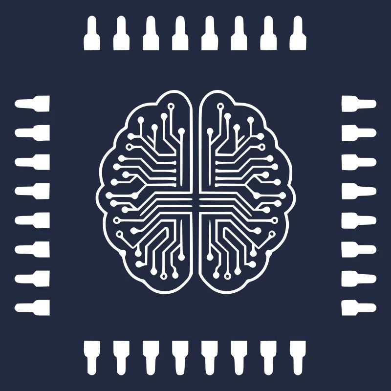 AI Brain Chip Processor Tech Vector