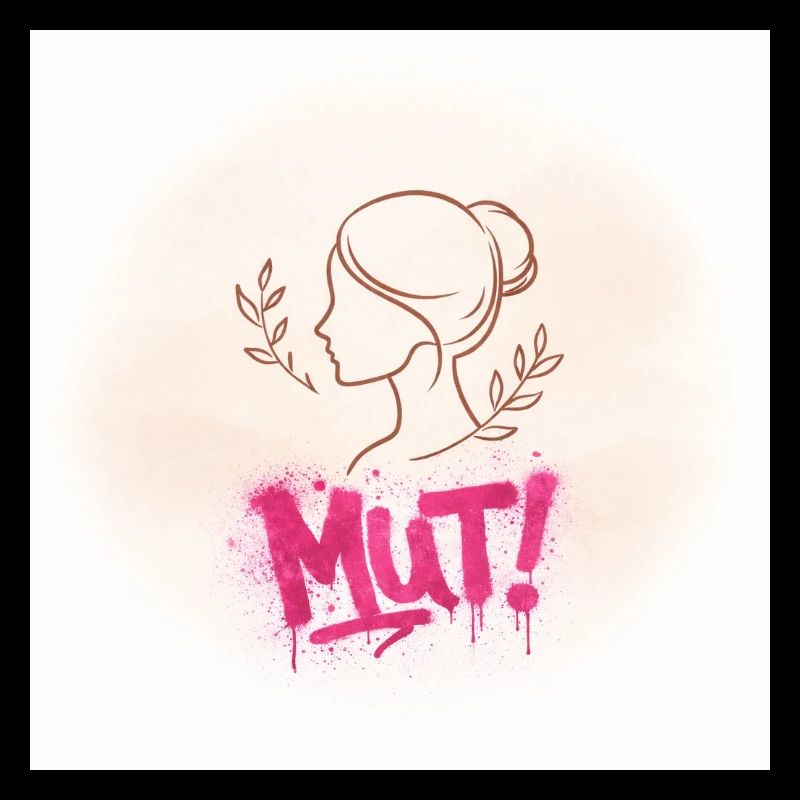 Mut! Graffiti-Frauen-Silhouette