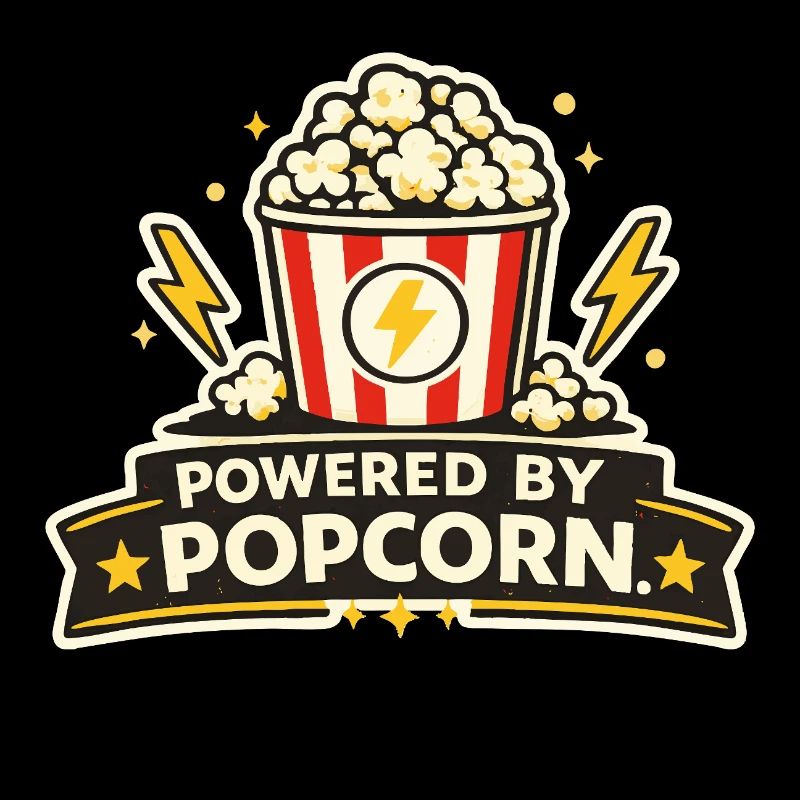 Powered by Popcorn – Film Snack Motiv