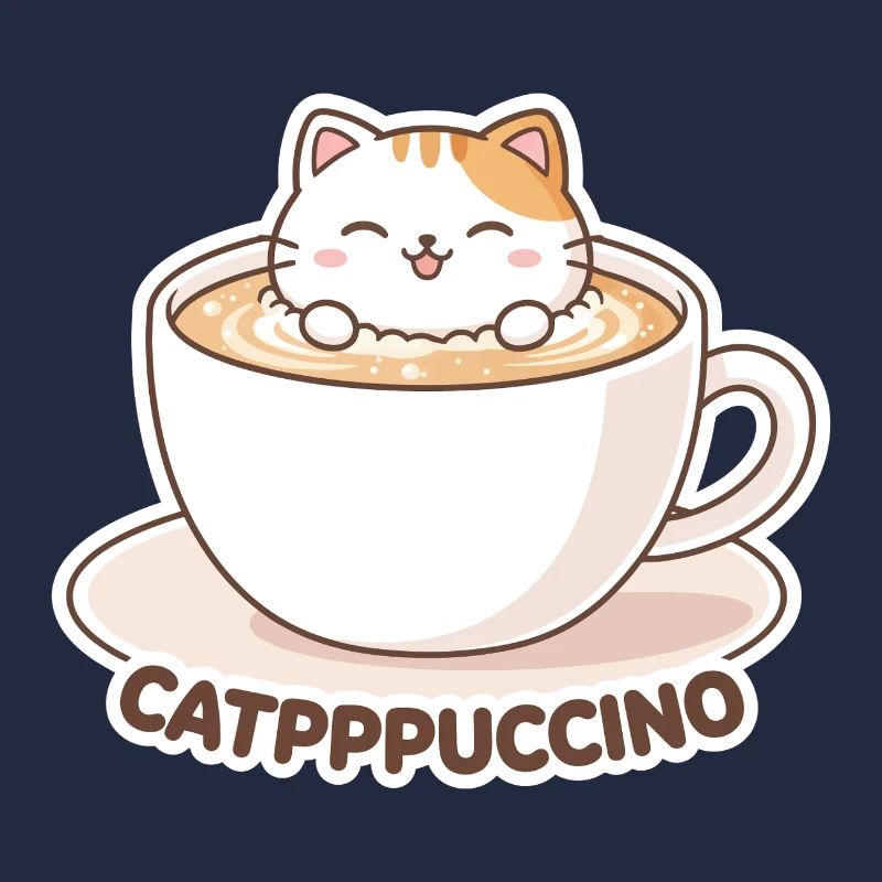 Tasse Catppuccino : Chat mignon dans le café