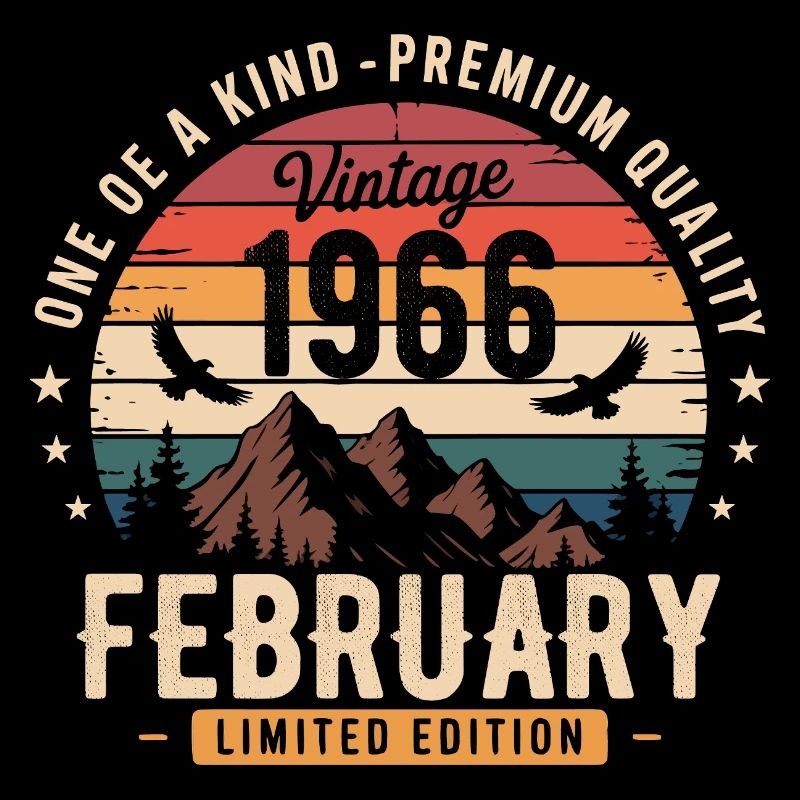 Février 1966 Anniversaire Vintage Février 1966