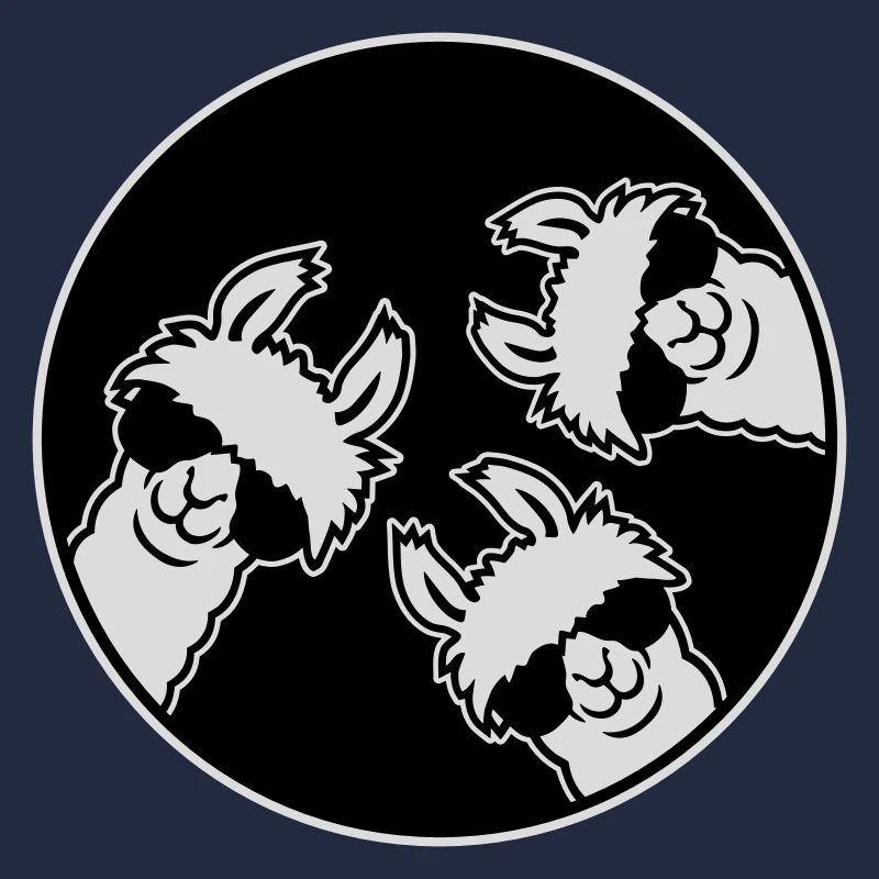 Badge de lunettes de soleil Three Llamas Cool Circle Drôle